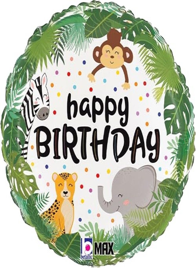Atpata Funky 1st Birthday Self Standing Giraffe Theme Number 1 Foil Balloon with Palm Tree & Jungle Animal Happy Birthday Balloons - Party Decoration Set for Baby Boys & Girls - Image 4